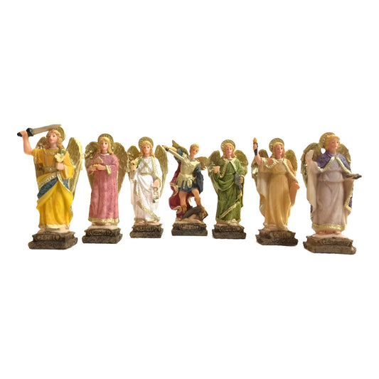 Juego 7 Arcangeles Figura Resina San Miguel, Jofiel, Chamue