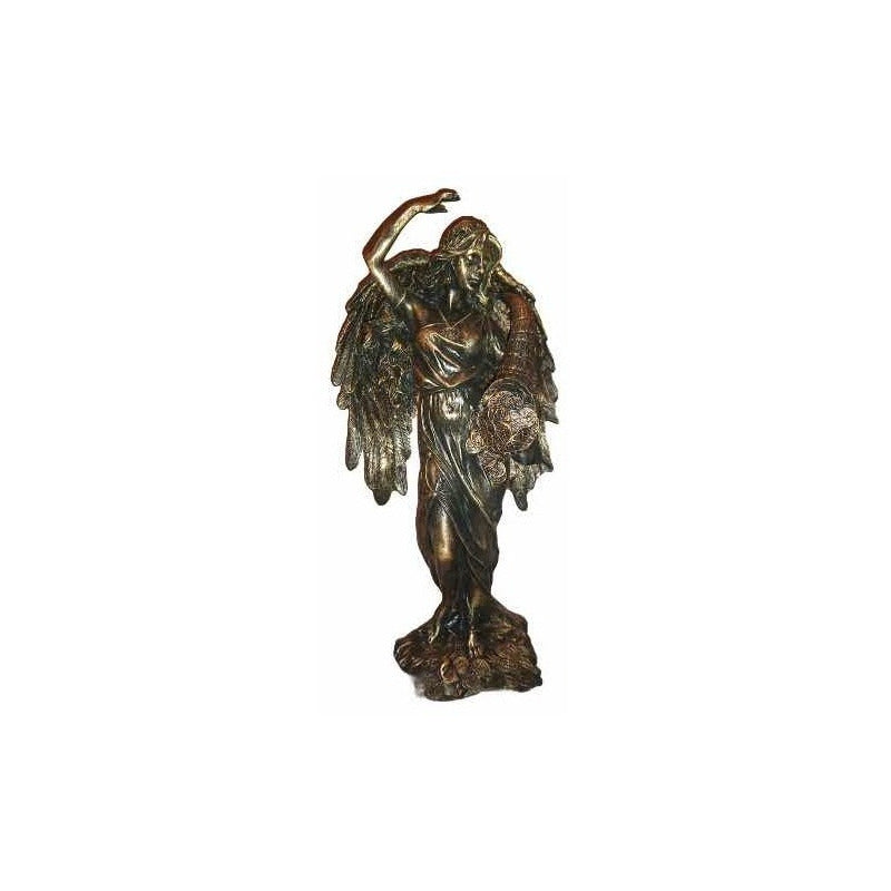 Abundia Angel De La Abundancia 28 Cm Pintado Tipo Bronce