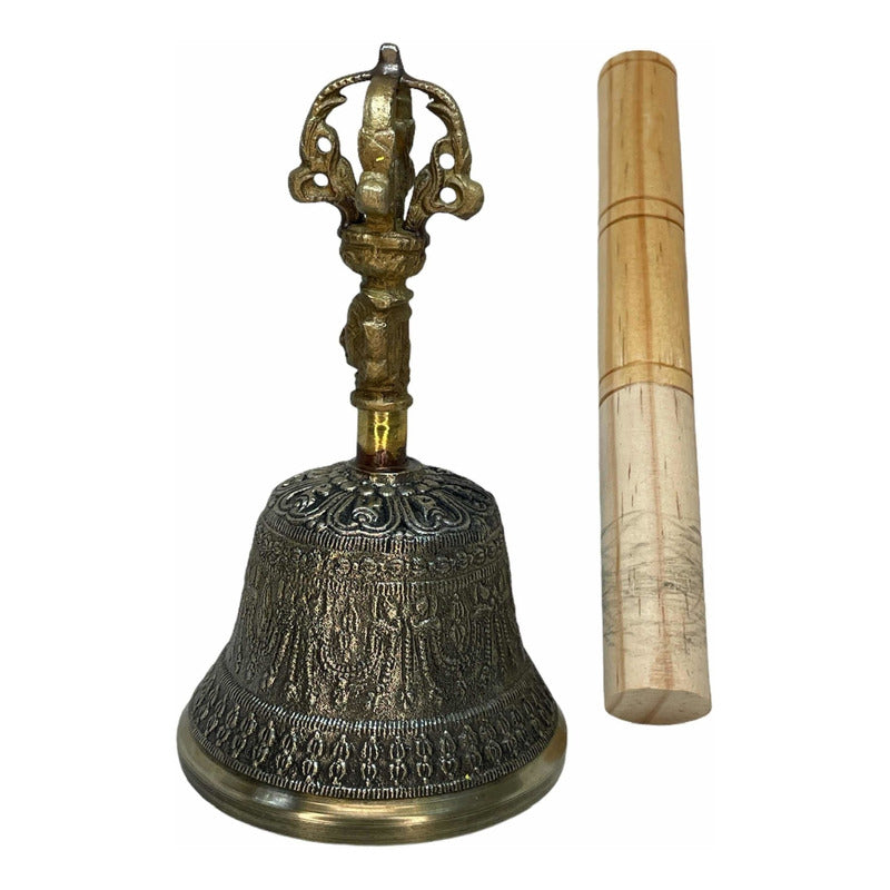 Campana Tibetana Cuenco Sanacion 7 Metales 14 Cm Alto