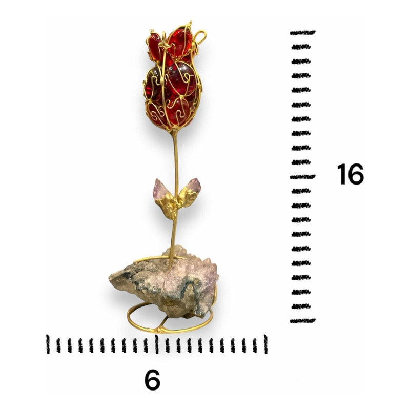 Flor Roja De Cuarzo