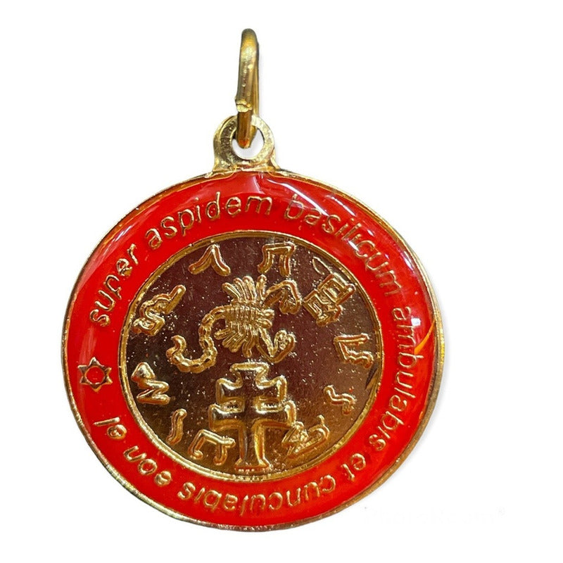 Exterminador Talisman Amulento Encapsulado Y Baño De Oro 4cm