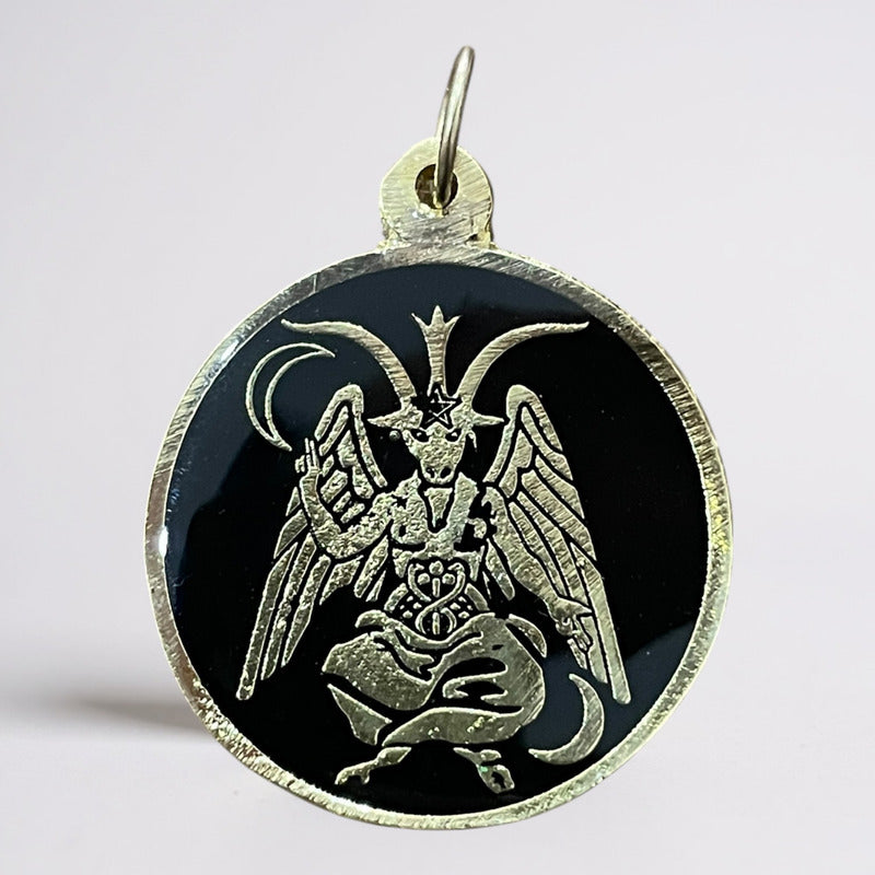 Medalla Encapsulada 30mm Amuleto De Protección Varios Modelo Baphomet