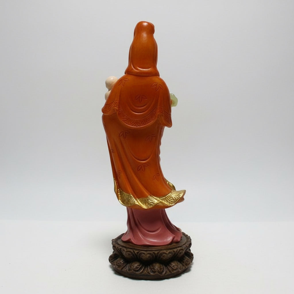 Kwan Yin Diosa Amor Y Bendiciones Resina Artesanal.