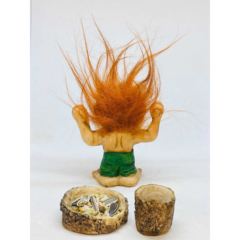 Troll Fortaleza + Comedero 8.5cm Figura En Resina Nacional