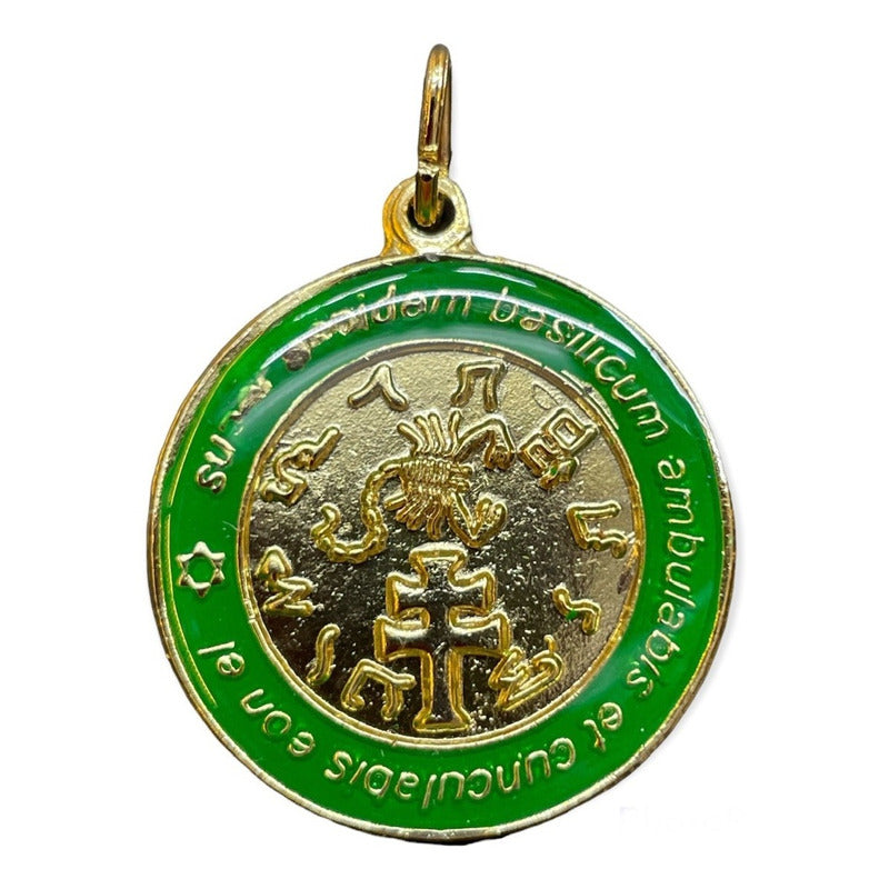 Exterminador Talisman Amulento Encapsulado Y Baño De Oro 4cm