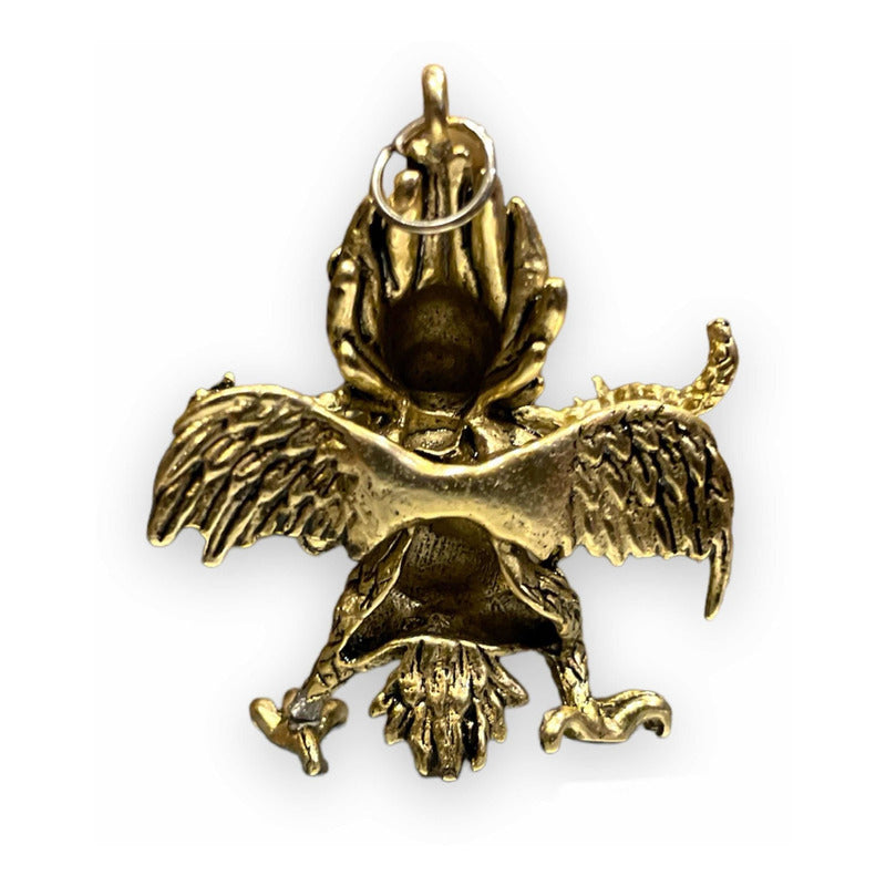 Garuda Amuleto En Metal Con Baño Dorado 18x35x40mm