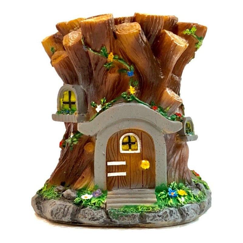 Casa Troncos Seres Elementales Resina Nacional 12 Cm