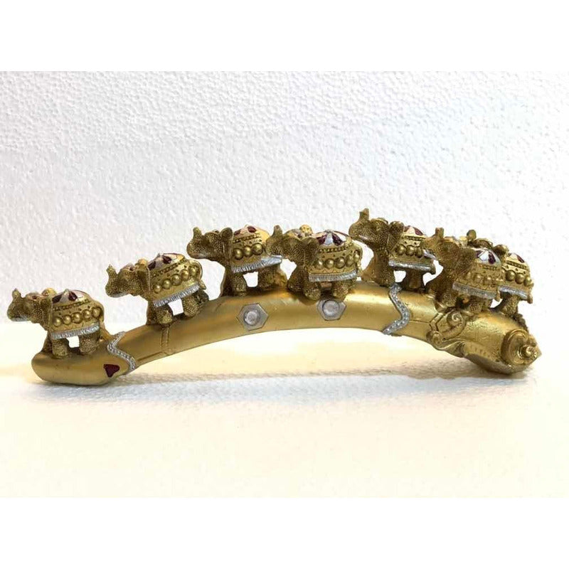 Cuerno De 7 Elefantes Protección Y Abundancia Resina 8cm