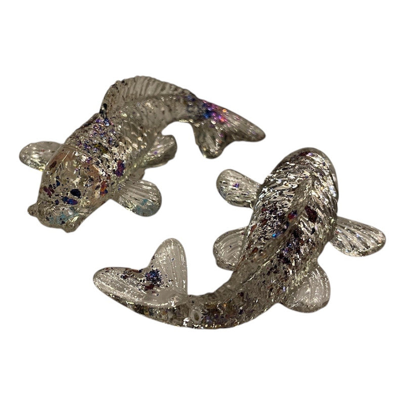 Carpa, Ajowana, Pez De Abundancia Escultura Resina Cristal