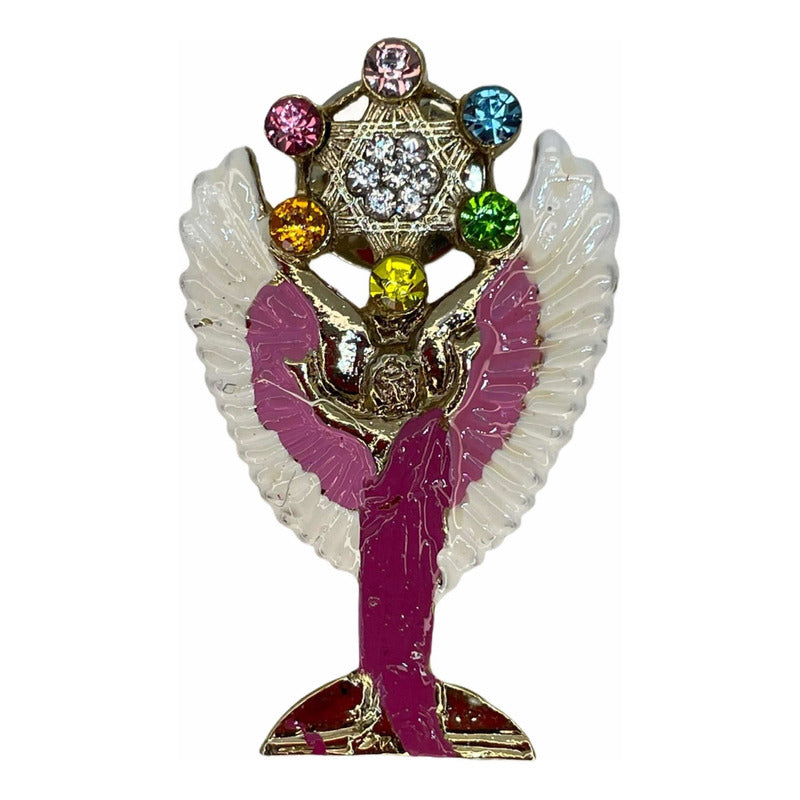 Metatron Con Cubo Prendedor Baño De Oro Cubierto Con Laca.