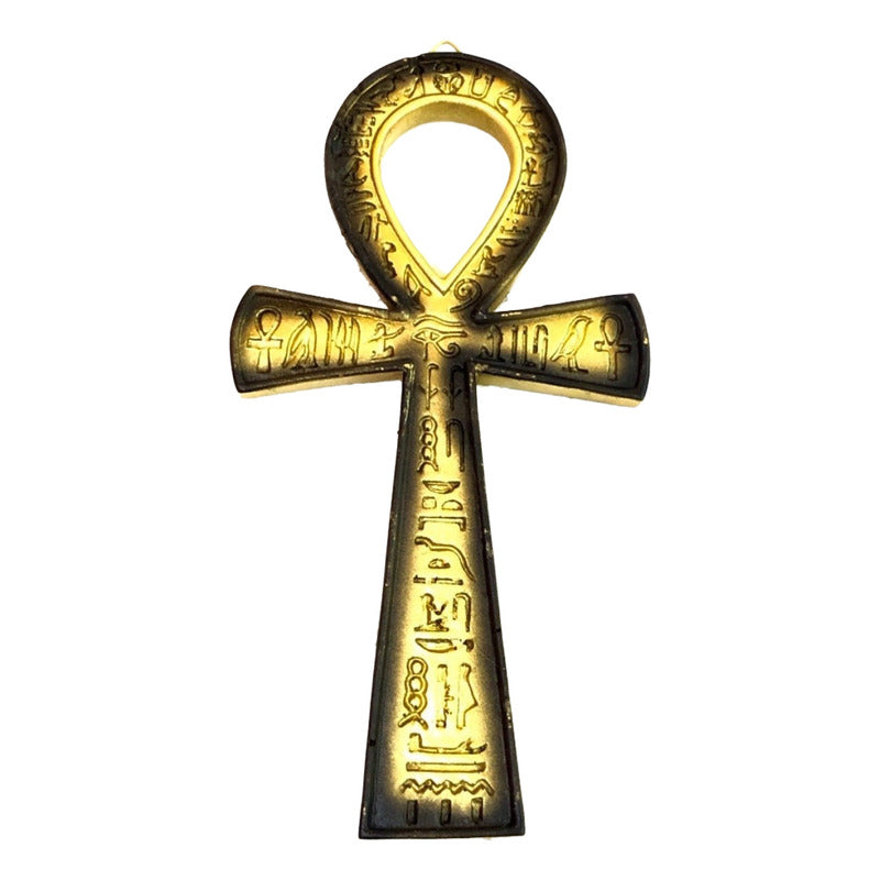 Cruz Egipcia Ankh Resina Nacional Pintada A Mano 18 Cm