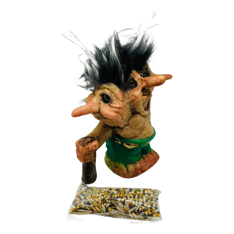 Troll Éxito 3 Cabezas + Semillas + Hoja Activación 10 Cm