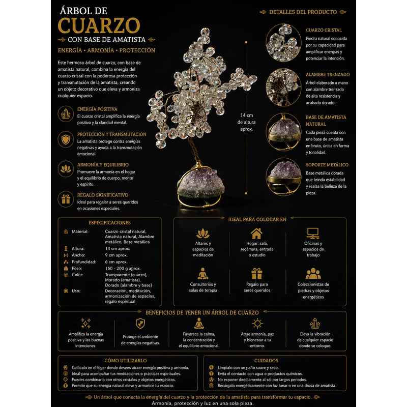 Arbol De La Vida En Cristal Con Base De Cuarzo, 14 Cm Altura Rojo/blanco