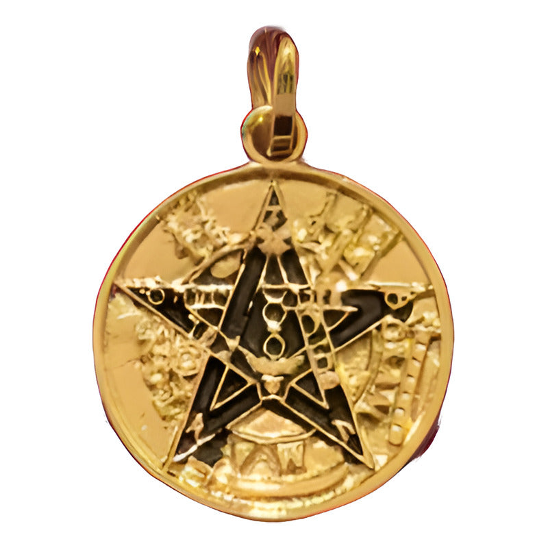 Tetragramaton Pentagrama Chapa De Oro Ritualizado Serenado