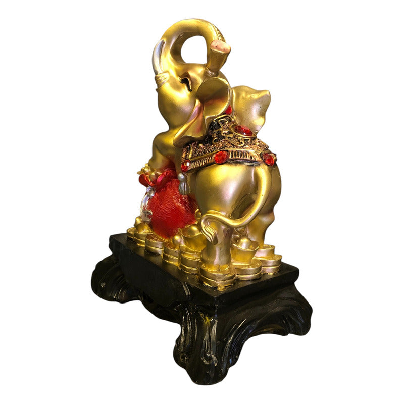 Escultura Original Elefante Con Morral - Artículos Lety