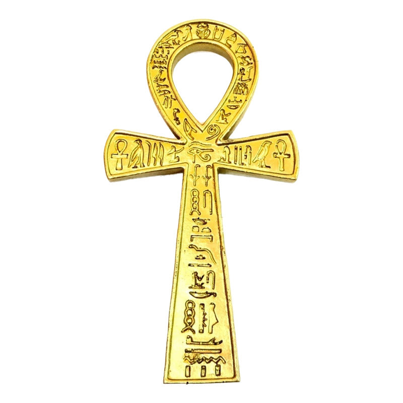 Cruz Egipcia Ankh Resina Nacional Pintada A Mano 18 Cm