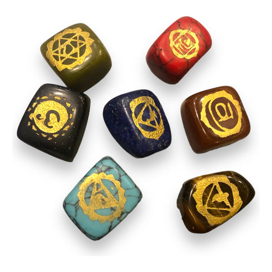 Runas De Cuarzo 7 Chakras  Grabada