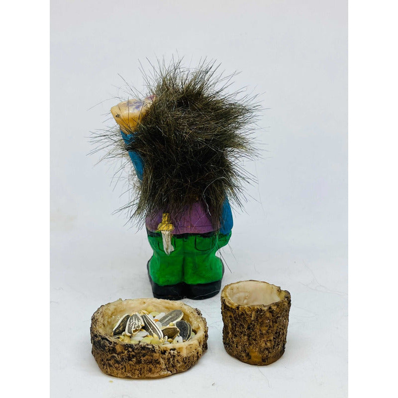 Troll Aventurero + Comedero 10 Cm Figura De Resina Nacional