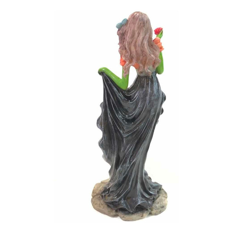 Catrina Resina Nacional Pintada A Mano Negro 26cm