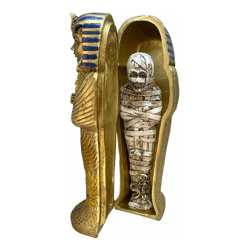 Zarcofago Tutancamon Egipcio En Resina Mexicana Artesanal