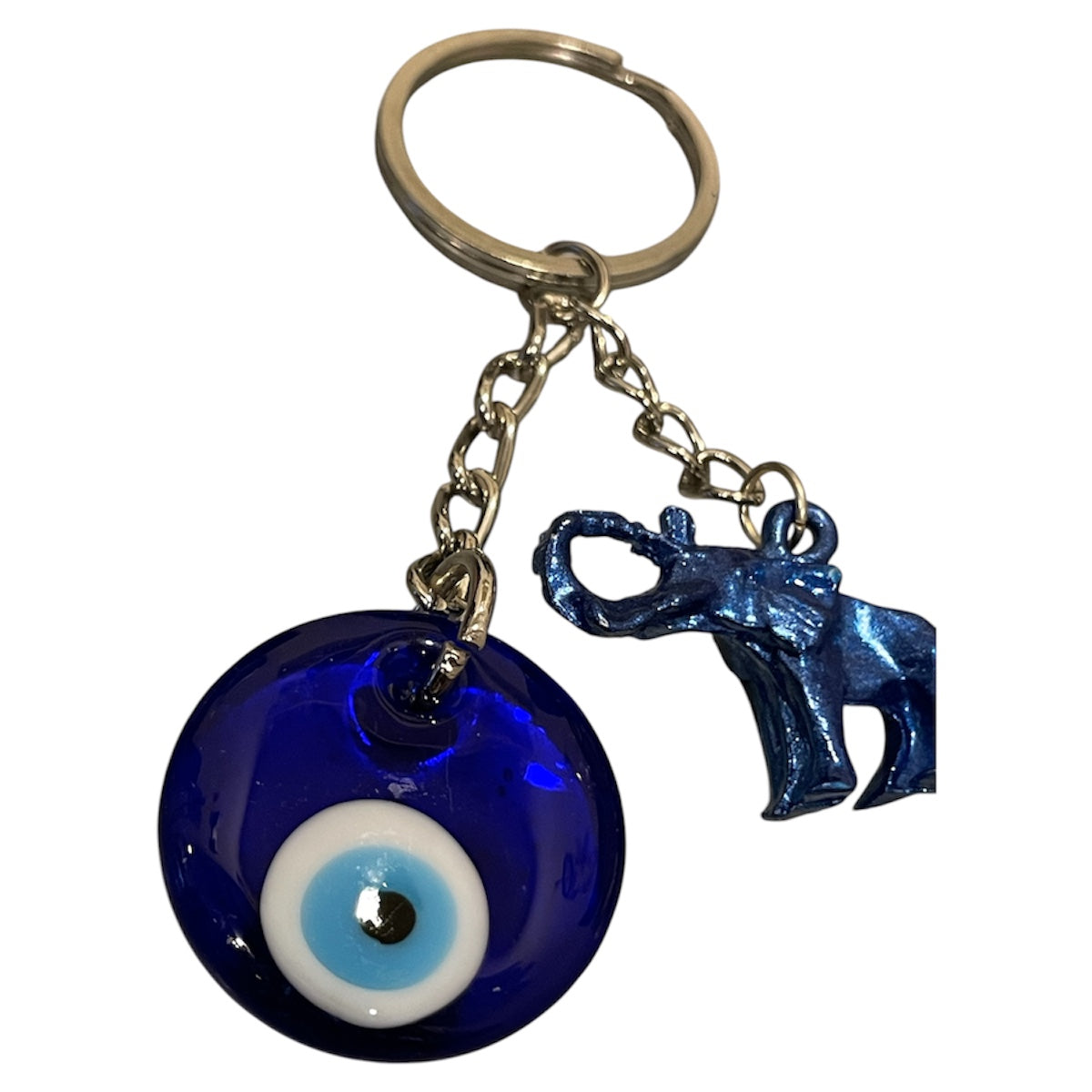 llavero elefante azul con ojo turco