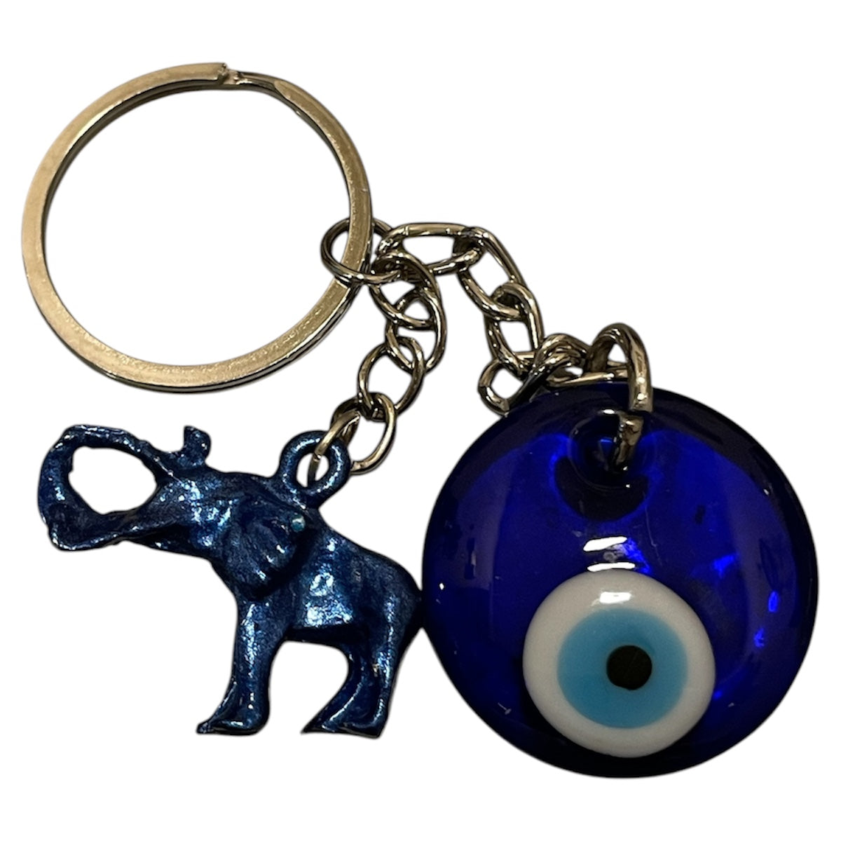 llavero elefante azul con ojo turco