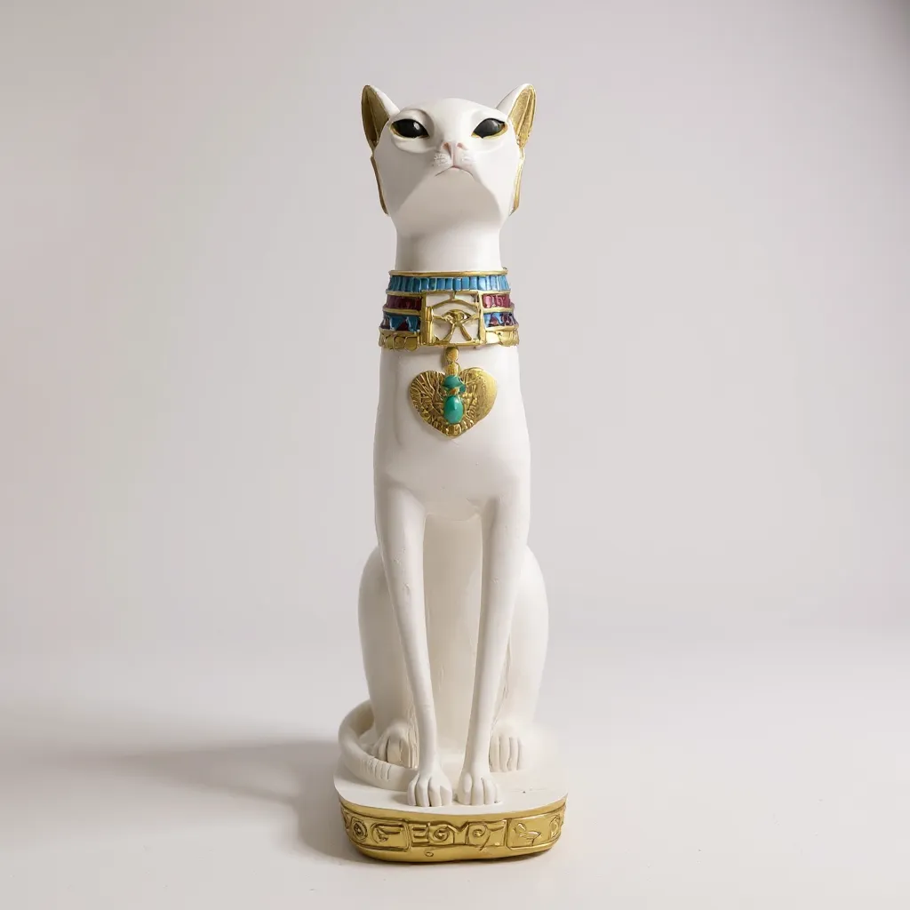 Bastet Egipcio Escultura De Resina 34x17x11cm