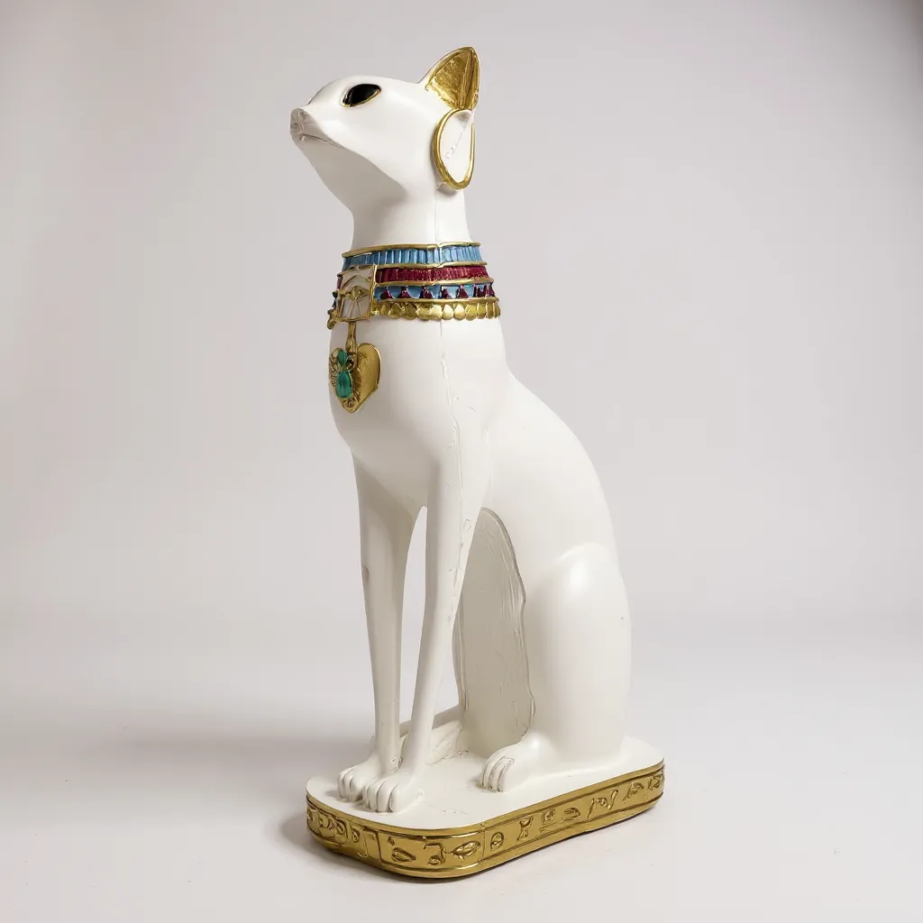 Bastet Egipcio Escultura De Resina 34x17x11cm