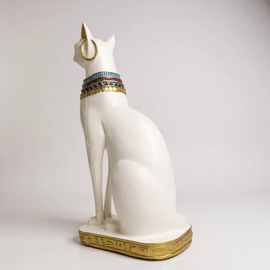 Bastet Egipcio Escultura De Resina 34x17x11cm