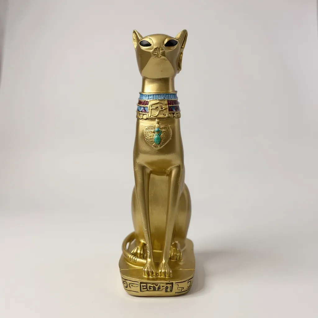Bastet Egipcio Escultura De Resina 34x17x11cm