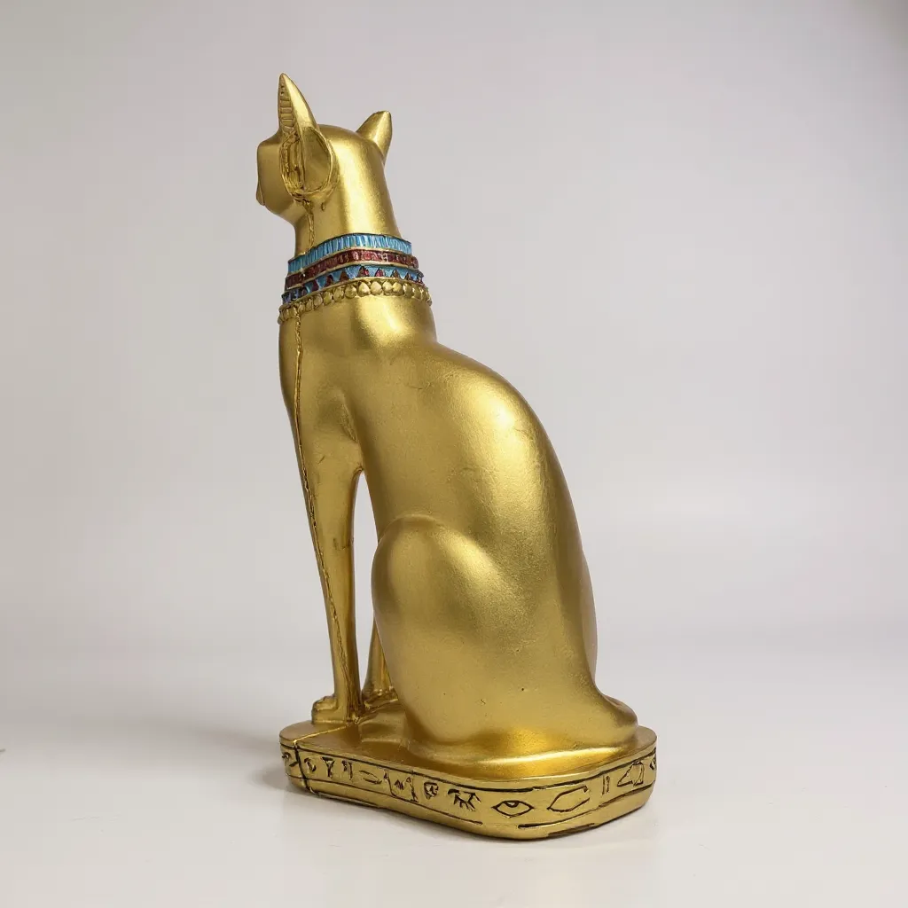Bastet Egipcio Escultura De Resina 34x17x11cm