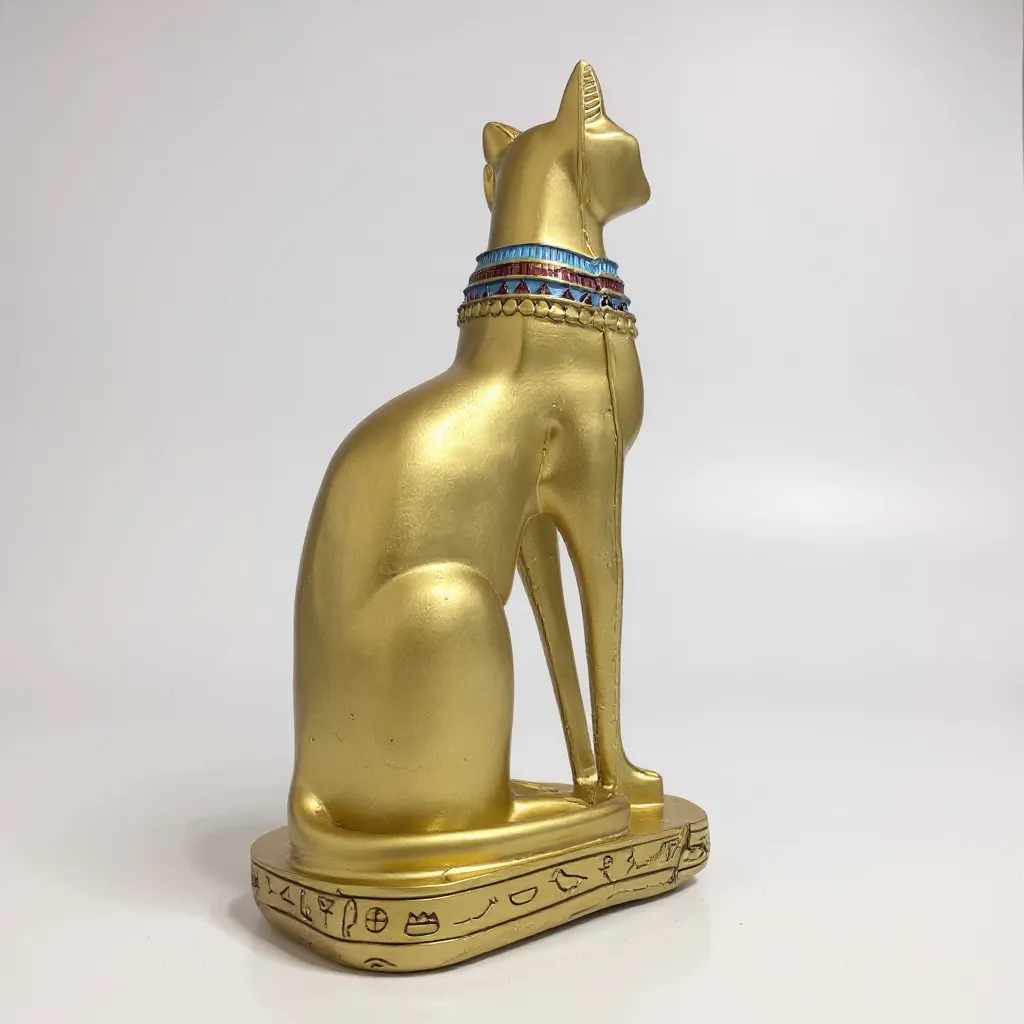 Bastet Egipcio Escultura De Resina 34x17x11cm