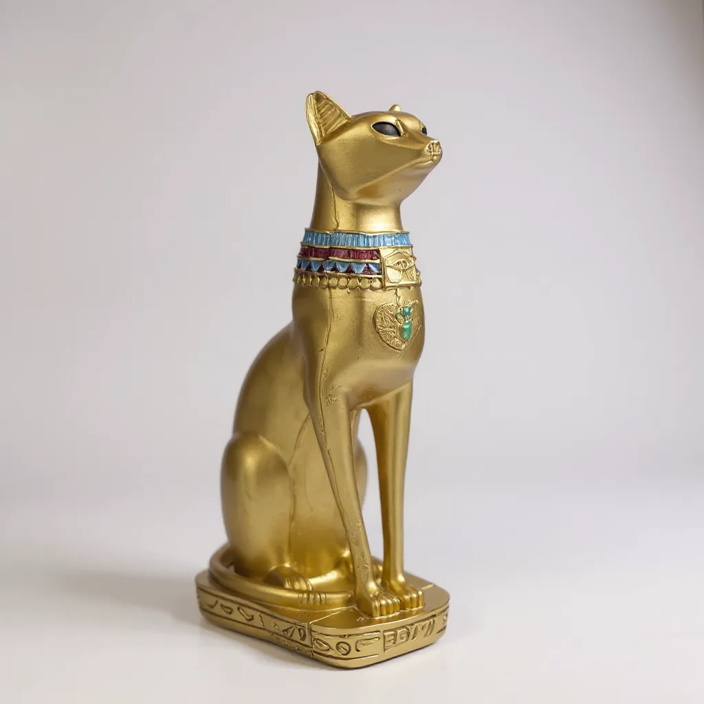 Bastet Egipcio Escultura De Resina 34x17x11cm