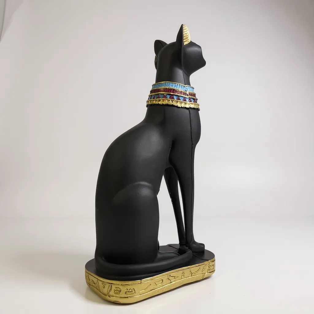 Bastet Egipcio Escultura De Resina 34x17x11cm