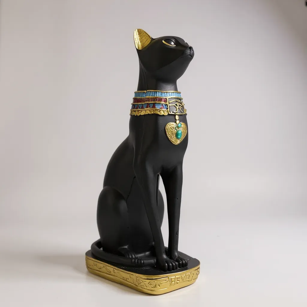 Bastet Egipcio Escultura De Resina 34x17x11cm