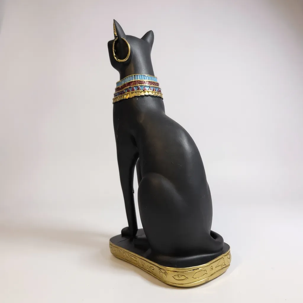 Bastet Egipcio Escultura De Resina 34x17x11cm