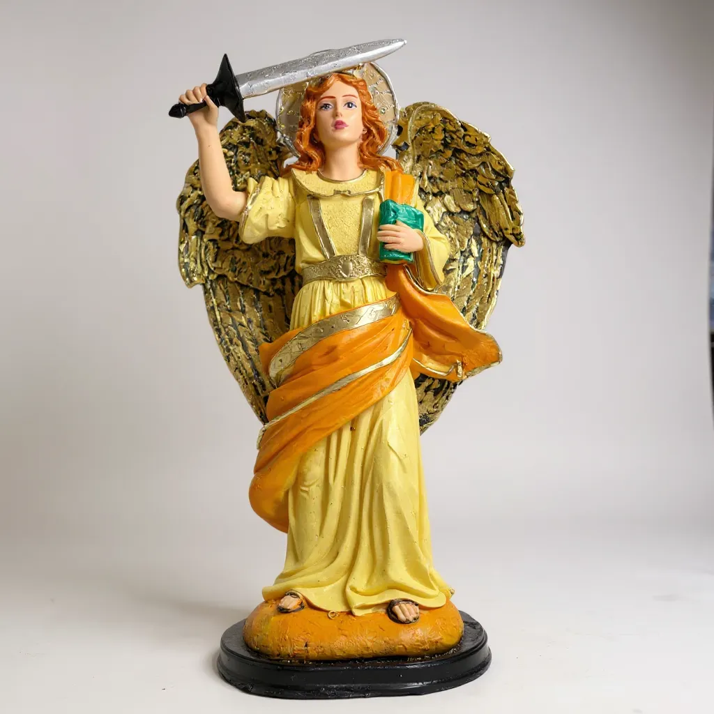 Arcangeles De 30 CM En Resina Pintados A Mano