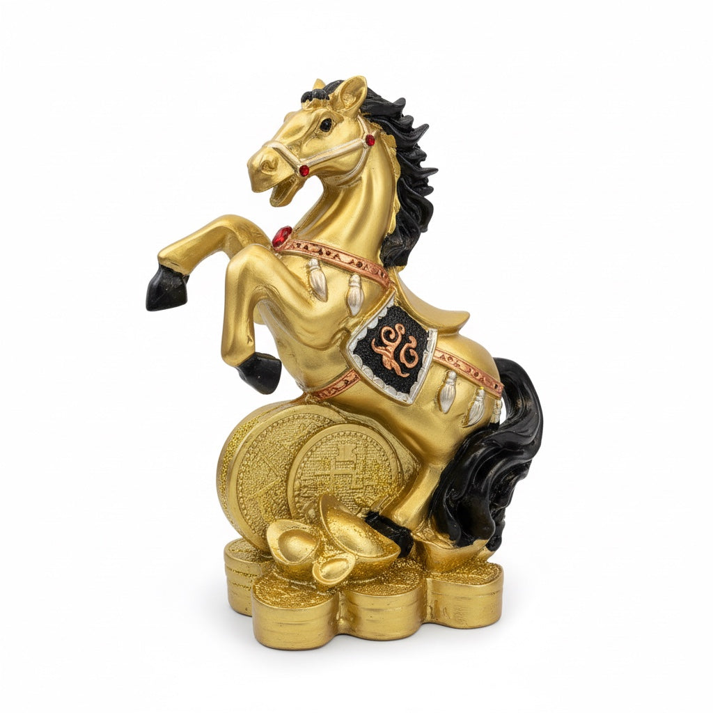 Caballo Año Chino Estatua De Resina 18x13x8.5 Cm