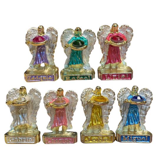 Set 7 Arcangeles, Figuras En Miniatura, Baño De Laton 39mm
