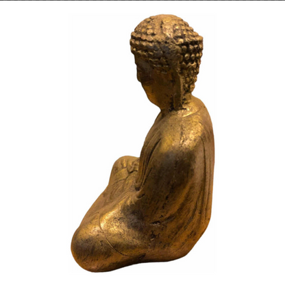 Buda Sentado 11cm Azul Figura De Resina