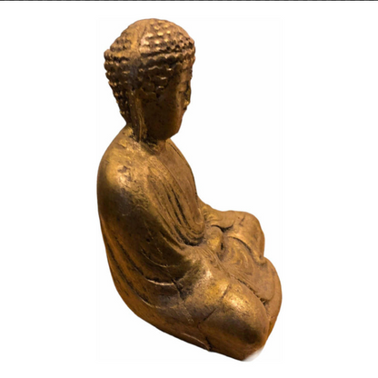 Buda Sentado 11cm Azul Figura De Resina