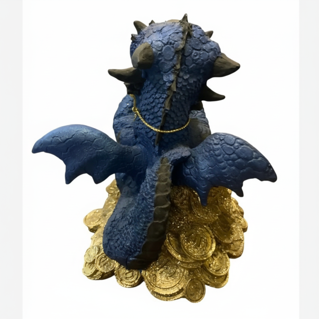 Dragón Tipo Bebe Resina 14.5 Cm Nacional Pintado A Mano.