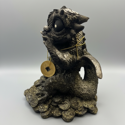 Dragón Tipo Bebe Resina 14.5 Cm Nacional Pintado A Mano.