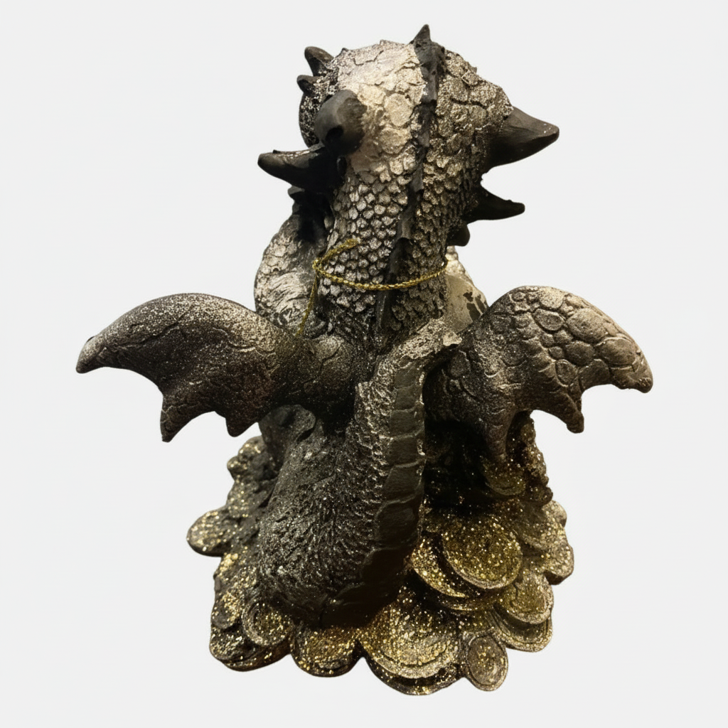 Dragón Tipo Bebe Resina 14.5 Cm Nacional Pintado A Mano.