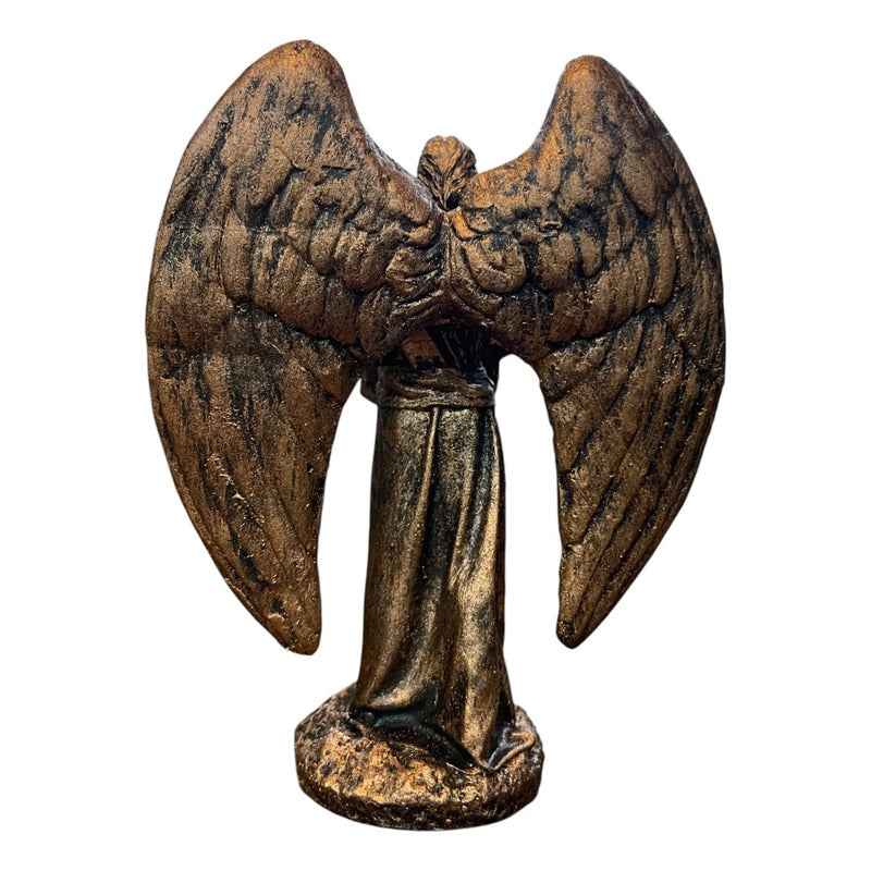 Figura Arcángel Metatrón Con Cubo En Resina 11 Cm Cobre