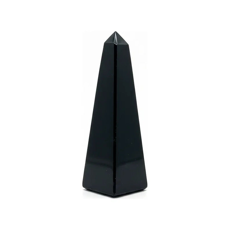 Obsidiana En Obelisco Tallado A Mano De Entre 6 Y 7 Cm Negro by HEREJE
