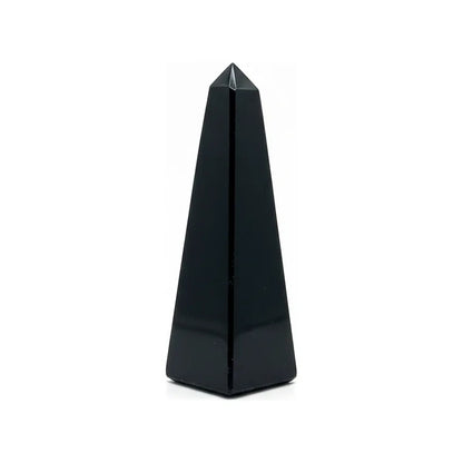 Obsidiana En Obelisco Tallado A Mano De Entre 6 Y 7 Cm Negro by HEREJE