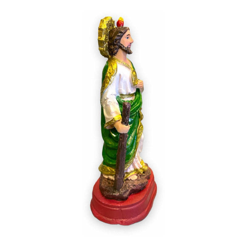 San Judas Tadeo Escultura D Resina Hecho A Mano 14.4x5x6.4cm