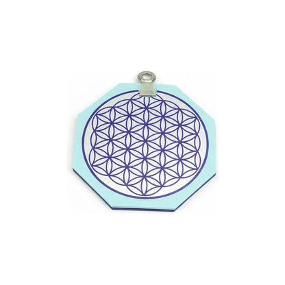 Espejo Octagonal Flor De La Vida 9cm Morado by HEREJE