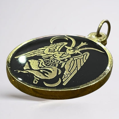 Medalla Encapsulada 25mm Amuleto De Protección Varios Modelo Baphomet 25mm